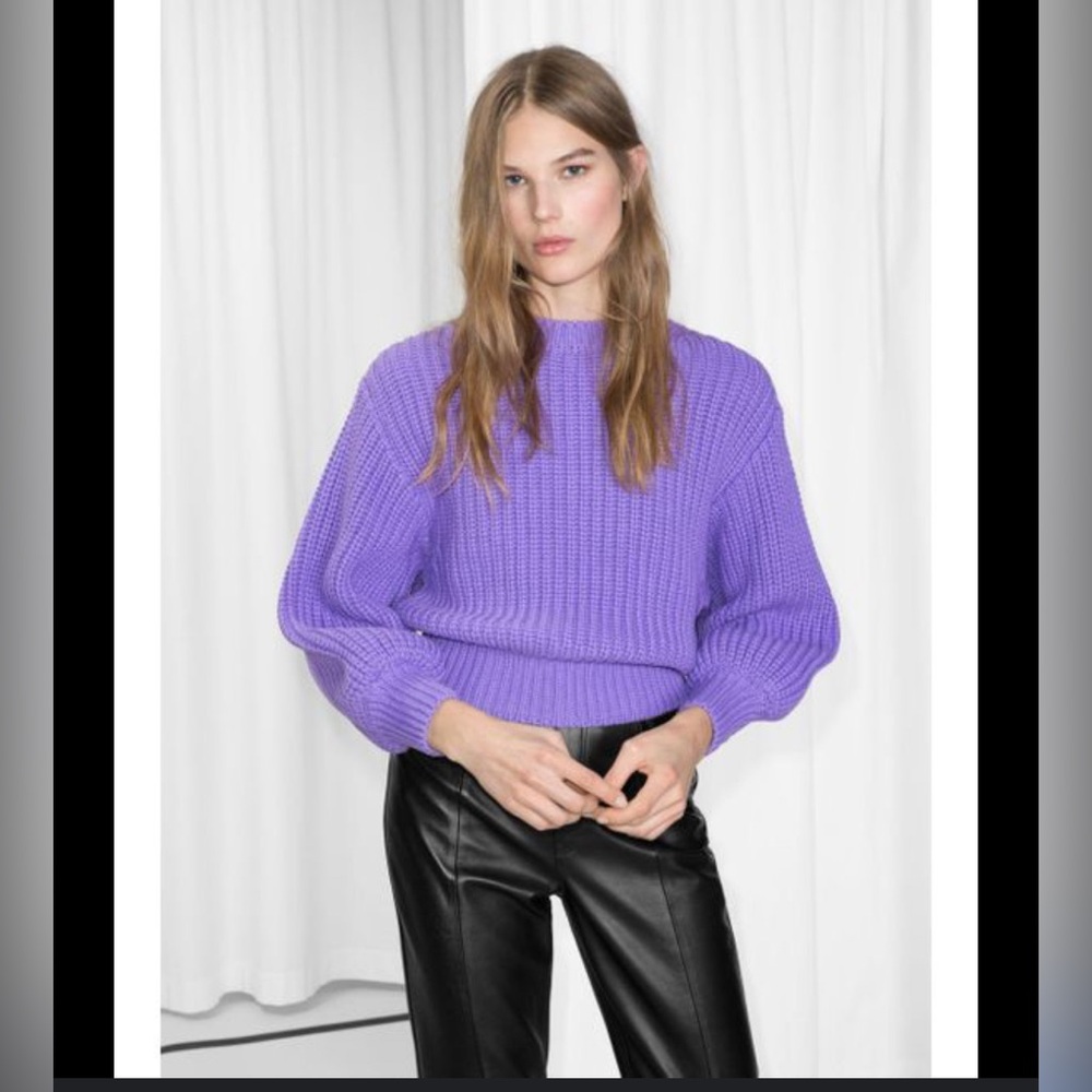& Other stories chunky Rib Knit Sweater in Purple